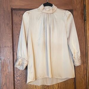 Zara High Neck Satin Blouse